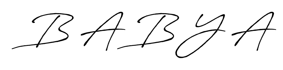 This is the best signature style for the B A B Y A name. Also you like these signature font (Antro_Vectra_Bolder). Mix name signature. B A B Y A signature style 7 images and pictures png