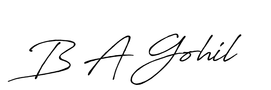 Create a beautiful signature design for name B A Gohil. With this signature (Antro_Vectra_Bolder) fonts, you can make a handwritten signature for free. B A Gohil signature style 7 images and pictures png