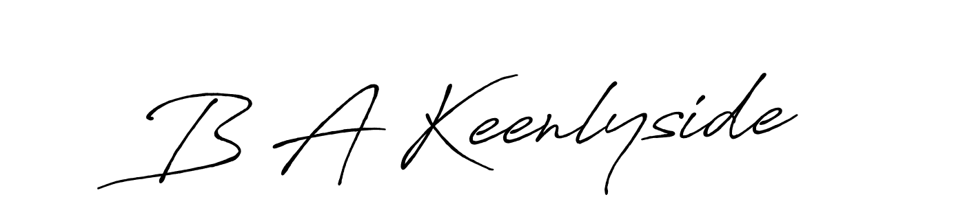 Also You can easily find your signature by using the search form. We will create B A Keenlyside name handwritten signature images for you free of cost using Antro_Vectra_Bolder sign style. B A Keenlyside signature style 7 images and pictures png