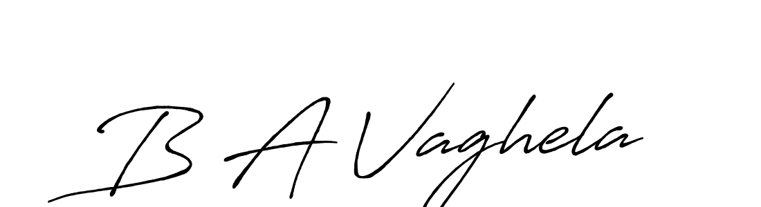 How to make B A Vaghela signature? Antro_Vectra_Bolder is a professional autograph style. Create handwritten signature for B A Vaghela name. B A Vaghela signature style 7 images and pictures png
