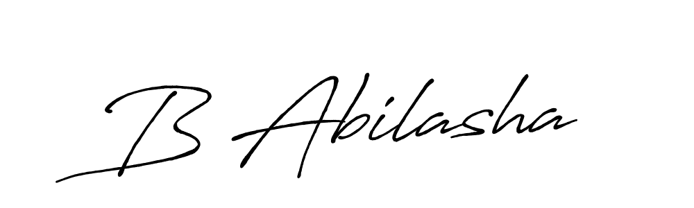 Also we have B Abilasha name is the best signature style. Create professional handwritten signature collection using Antro_Vectra_Bolder autograph style. B Abilasha signature style 7 images and pictures png