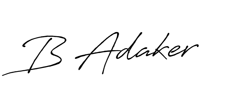 The best way (Antro_Vectra_Bolder) to make a short signature is to pick only two or three words in your name. The name B Adaker include a total of six letters. For converting this name. B Adaker signature style 7 images and pictures png