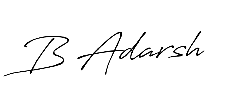The best way (Antro_Vectra_Bolder) to make a short signature is to pick only two or three words in your name. The name B Adarsh include a total of six letters. For converting this name. B Adarsh signature style 7 images and pictures png