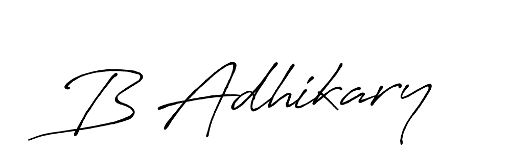 Create a beautiful signature design for name B Adhikary. With this signature (Antro_Vectra_Bolder) fonts, you can make a handwritten signature for free. B Adhikary signature style 7 images and pictures png