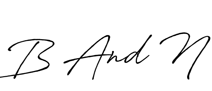 It looks lik you need a new signature style for name B And N. Design unique handwritten (Antro_Vectra_Bolder) signature with our free signature maker in just a few clicks. B And N signature style 7 images and pictures png