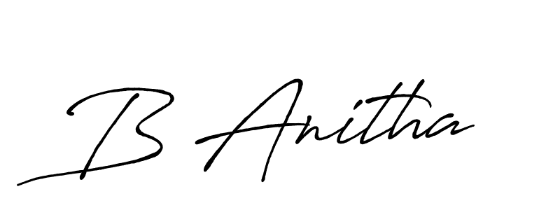 Use a signature maker to create a handwritten signature online. With this signature software, you can design (Antro_Vectra_Bolder) your own signature for name B Anitha. B Anitha signature style 7 images and pictures png