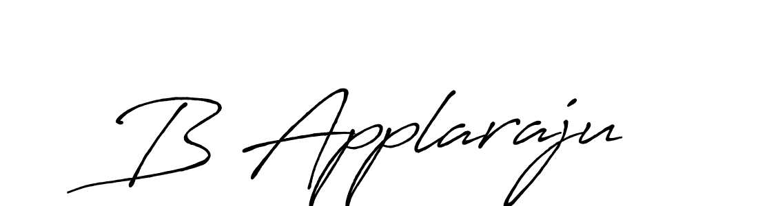 Use a signature maker to create a handwritten signature online. With this signature software, you can design (Antro_Vectra_Bolder) your own signature for name B Applaraju. B Applaraju signature style 7 images and pictures png