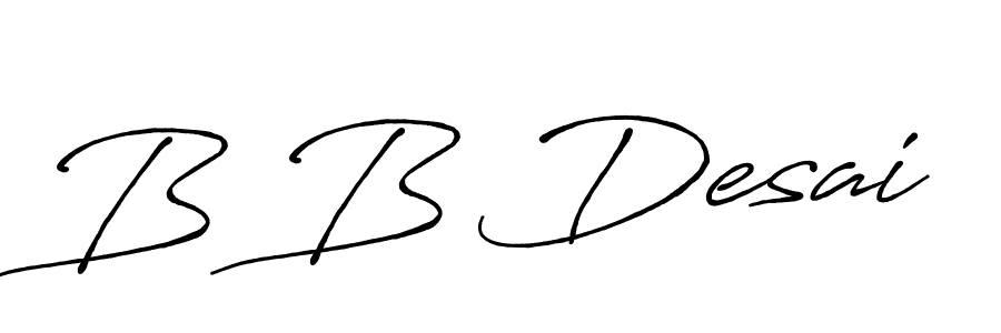 Make a beautiful signature design for name B B Desai. With this signature (Antro_Vectra_Bolder) style, you can create a handwritten signature for free. B B Desai signature style 7 images and pictures png