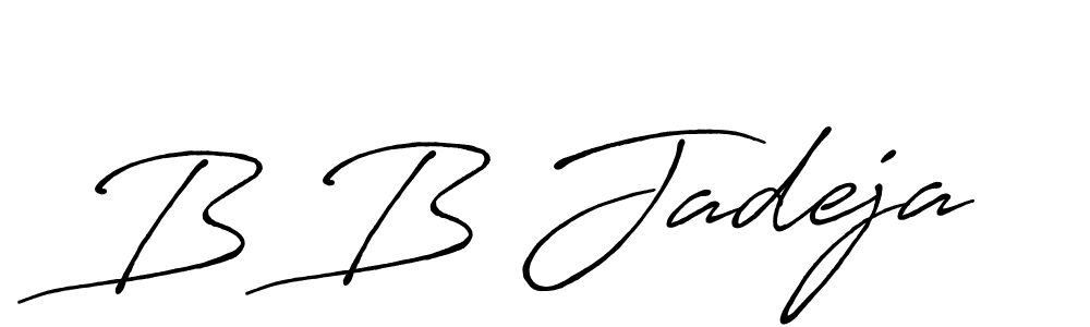 Design your own signature with our free online signature maker. With this signature software, you can create a handwritten (Antro_Vectra_Bolder) signature for name B B Jadeja. B B Jadeja signature style 7 images and pictures png