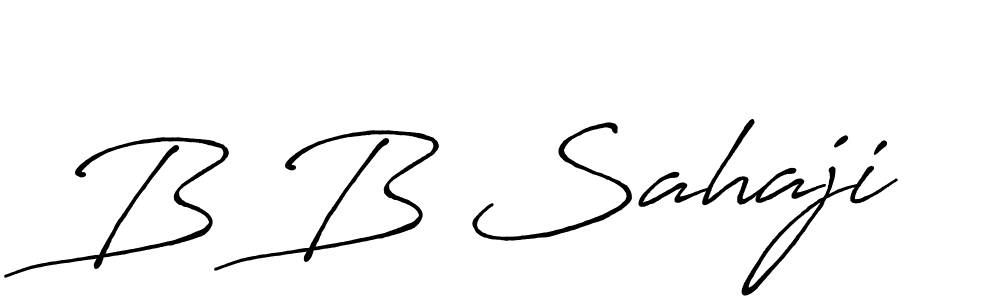 How to make B B Sahaji signature? Antro_Vectra_Bolder is a professional autograph style. Create handwritten signature for B B Sahaji name. B B Sahaji signature style 7 images and pictures png