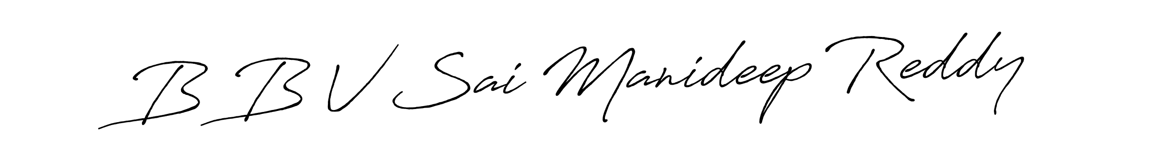 Antro_Vectra_Bolder is a professional signature style that is perfect for those who want to add a touch of class to their signature. It is also a great choice for those who want to make their signature more unique. Get B B V Sai Manideep Reddy name to fancy signature for free. B B V Sai Manideep Reddy signature style 7 images and pictures png