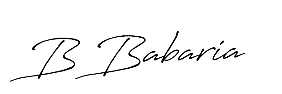 How to make B Babaria name signature. Use Antro_Vectra_Bolder style for creating short signs online. This is the latest handwritten sign. B Babaria signature style 7 images and pictures png