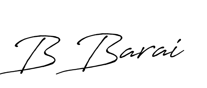 How to make B Barai name signature. Use Antro_Vectra_Bolder style for creating short signs online. This is the latest handwritten sign. B Barai signature style 7 images and pictures png