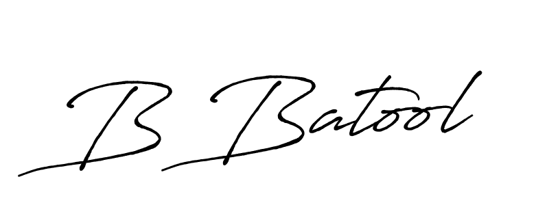 The best way (Antro_Vectra_Bolder) to make a short signature is to pick only two or three words in your name. The name B Batool include a total of six letters. For converting this name. B Batool signature style 7 images and pictures png