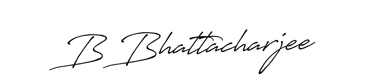 How to make B Bhattacharjee name signature. Use Antro_Vectra_Bolder style for creating short signs online. This is the latest handwritten sign. B Bhattacharjee signature style 7 images and pictures png