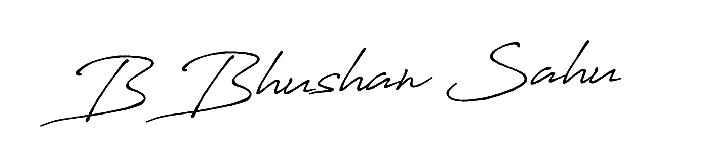 Make a beautiful signature design for name B Bhushan Sahu. With this signature (Antro_Vectra_Bolder) style, you can create a handwritten signature for free. B Bhushan Sahu signature style 7 images and pictures png