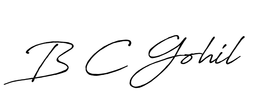 Use a signature maker to create a handwritten signature online. With this signature software, you can design (Antro_Vectra_Bolder) your own signature for name B C Gohil. B C Gohil signature style 7 images and pictures png