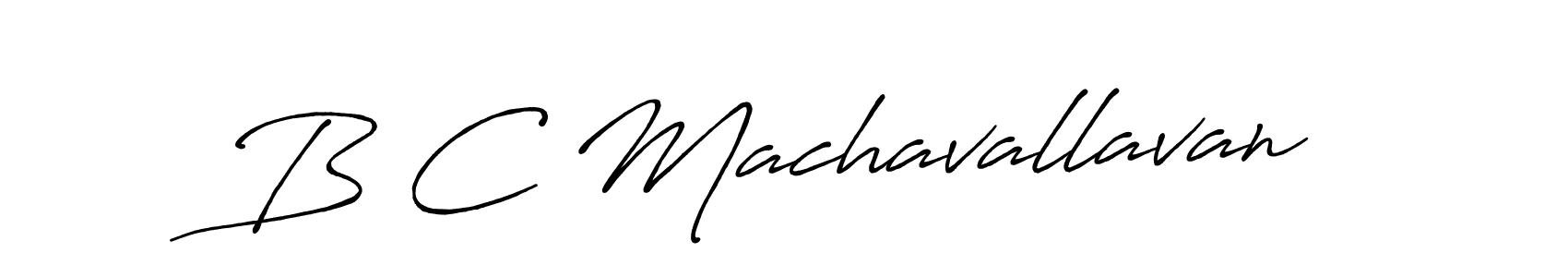 Design your own signature with our free online signature maker. With this signature software, you can create a handwritten (Antro_Vectra_Bolder) signature for name B C Machavallavan. B C Machavallavan signature style 7 images and pictures png