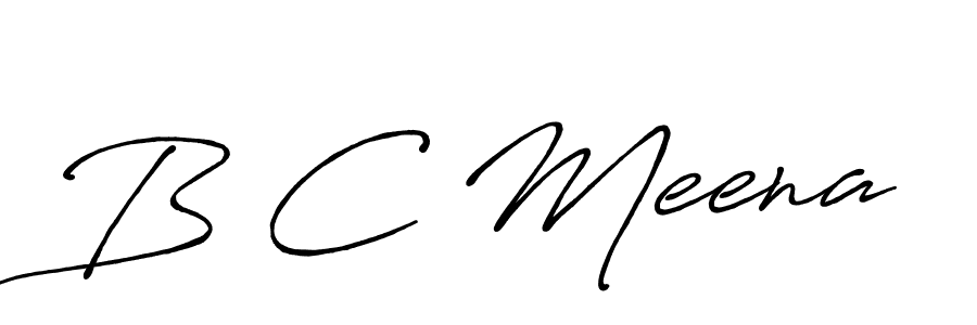 B C Meena stylish signature style. Best Handwritten Sign (Antro_Vectra_Bolder) for my name. Handwritten Signature Collection Ideas for my name B C Meena. B C Meena signature style 7 images and pictures png