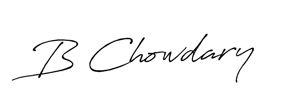 Create a beautiful signature design for name B Chowdary. With this signature (Antro_Vectra_Bolder) fonts, you can make a handwritten signature for free. B Chowdary signature style 7 images and pictures png