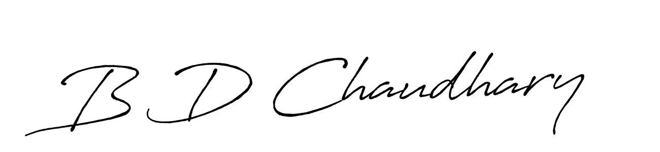 Create a beautiful signature design for name B D Chaudhary. With this signature (Antro_Vectra_Bolder) fonts, you can make a handwritten signature for free. B D Chaudhary signature style 7 images and pictures png