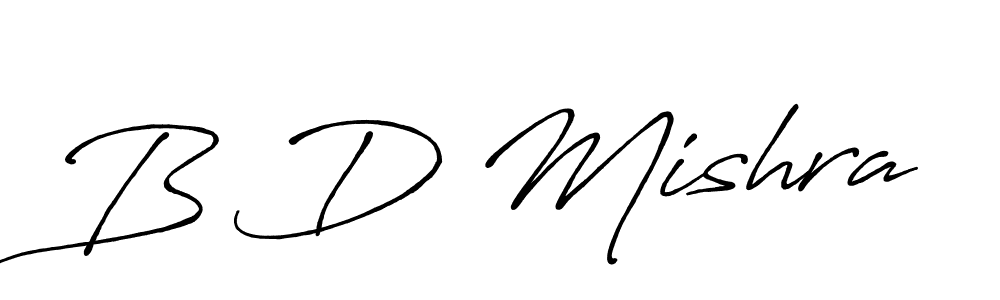How to make B D Mishra name signature. Use Antro_Vectra_Bolder style for creating short signs online. This is the latest handwritten sign. B D Mishra signature style 7 images and pictures png