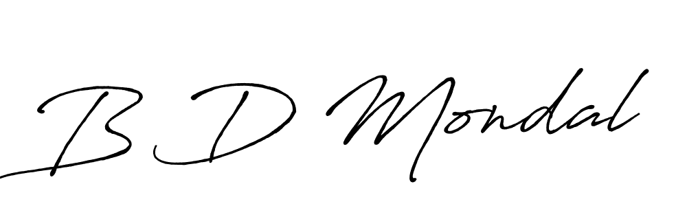The best way (Antro_Vectra_Bolder) to make a short signature is to pick only two or three words in your name. The name B D Mondal include a total of six letters. For converting this name. B D Mondal signature style 7 images and pictures png