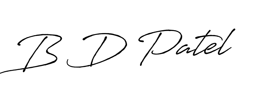 How to make B D Patel name signature. Use Antro_Vectra_Bolder style for creating short signs online. This is the latest handwritten sign. B D Patel signature style 7 images and pictures png