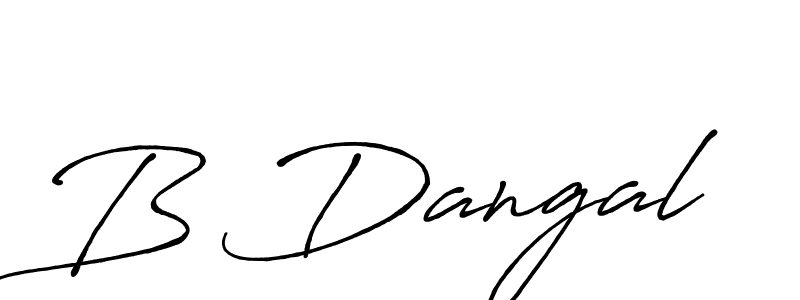 How to make B Dangal signature? Antro_Vectra_Bolder is a professional autograph style. Create handwritten signature for B Dangal name. B Dangal signature style 7 images and pictures png