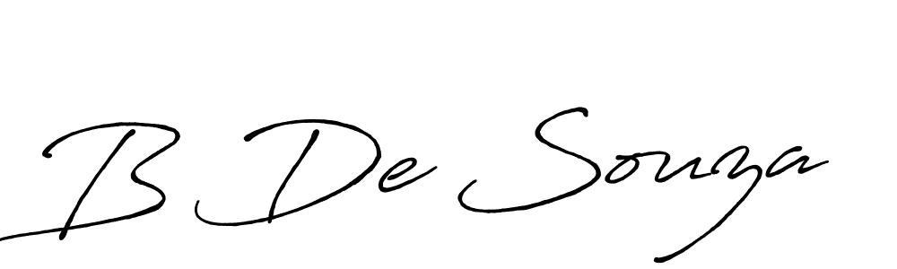 The best way (Antro_Vectra_Bolder) to make a short signature is to pick only two or three words in your name. The name B De Souza include a total of six letters. For converting this name. B De Souza signature style 7 images and pictures png