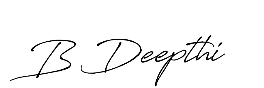 How to make B Deepthi name signature. Use Antro_Vectra_Bolder style for creating short signs online. This is the latest handwritten sign. B Deepthi signature style 7 images and pictures png