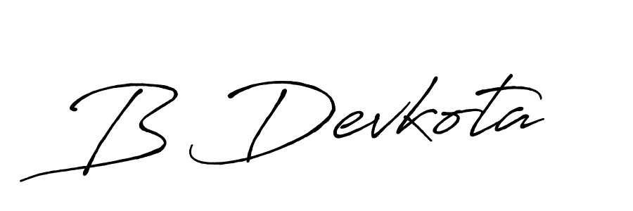 How to make B Devkota name signature. Use Antro_Vectra_Bolder style for creating short signs online. This is the latest handwritten sign. B Devkota signature style 7 images and pictures png