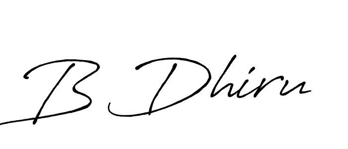 Use a signature maker to create a handwritten signature online. With this signature software, you can design (Antro_Vectra_Bolder) your own signature for name B Dhiru. B Dhiru signature style 7 images and pictures png