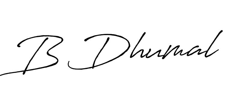 How to make B Dhumal name signature. Use Antro_Vectra_Bolder style for creating short signs online. This is the latest handwritten sign. B Dhumal signature style 7 images and pictures png