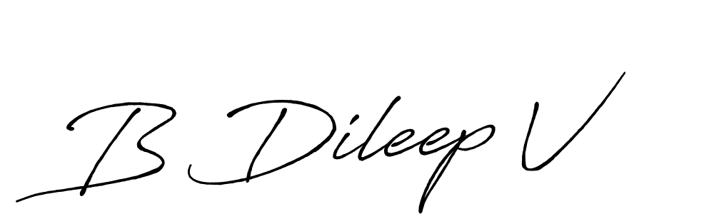 Create a beautiful signature design for name B Dileep V. With this signature (Antro_Vectra_Bolder) fonts, you can make a handwritten signature for free. B Dileep V signature style 7 images and pictures png