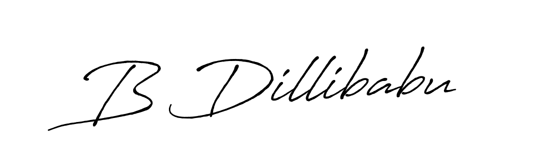 Create a beautiful signature design for name B Dillibabu. With this signature (Antro_Vectra_Bolder) fonts, you can make a handwritten signature for free. B Dillibabu signature style 7 images and pictures png