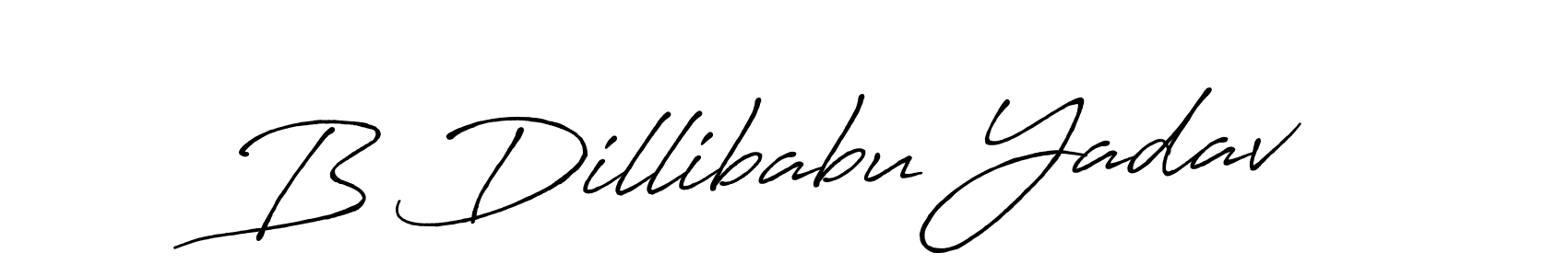 Create a beautiful signature design for name B Dillibabu Yadav. With this signature (Antro_Vectra_Bolder) fonts, you can make a handwritten signature for free. B Dillibabu Yadav signature style 7 images and pictures png