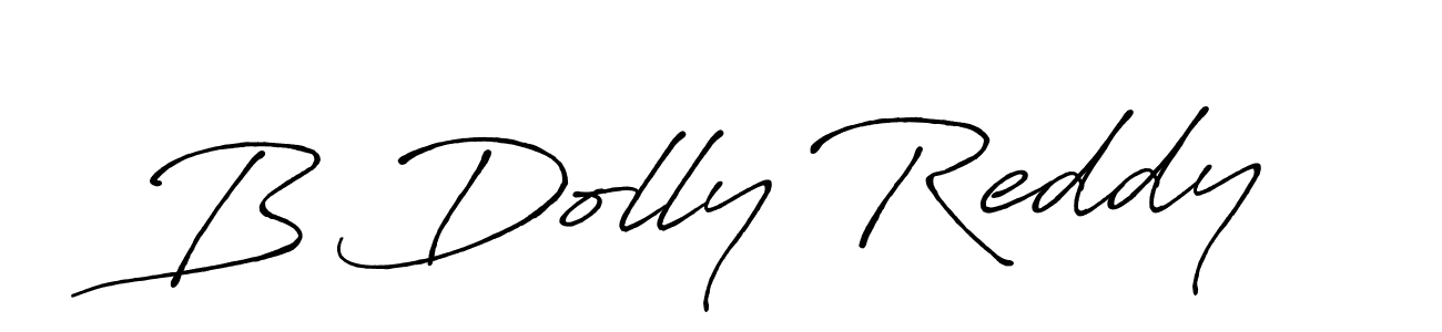 How to make B Dolly Reddy name signature. Use Antro_Vectra_Bolder style for creating short signs online. This is the latest handwritten sign. B Dolly Reddy signature style 7 images and pictures png