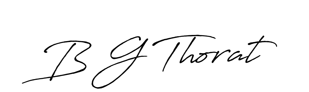 Use a signature maker to create a handwritten signature online. With this signature software, you can design (Antro_Vectra_Bolder) your own signature for name B G Thorat. B G Thorat signature style 7 images and pictures png