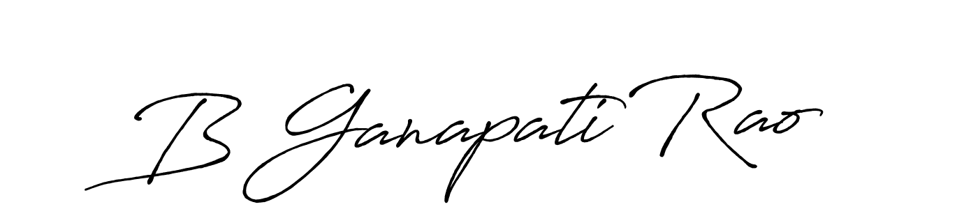 Make a beautiful signature design for name B Ganapati Rao. With this signature (Antro_Vectra_Bolder) style, you can create a handwritten signature for free. B Ganapati Rao signature style 7 images and pictures png