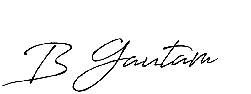 Create a beautiful signature design for name B Gautam. With this signature (Antro_Vectra_Bolder) fonts, you can make a handwritten signature for free. B Gautam signature style 7 images and pictures png