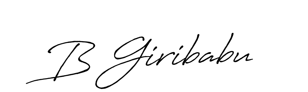 Create a beautiful signature design for name B Giribabu. With this signature (Antro_Vectra_Bolder) fonts, you can make a handwritten signature for free. B Giribabu signature style 7 images and pictures png