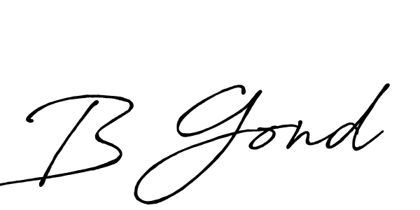 Create a beautiful signature design for name B Gond. With this signature (Antro_Vectra_Bolder) fonts, you can make a handwritten signature for free. B Gond signature style 7 images and pictures png
