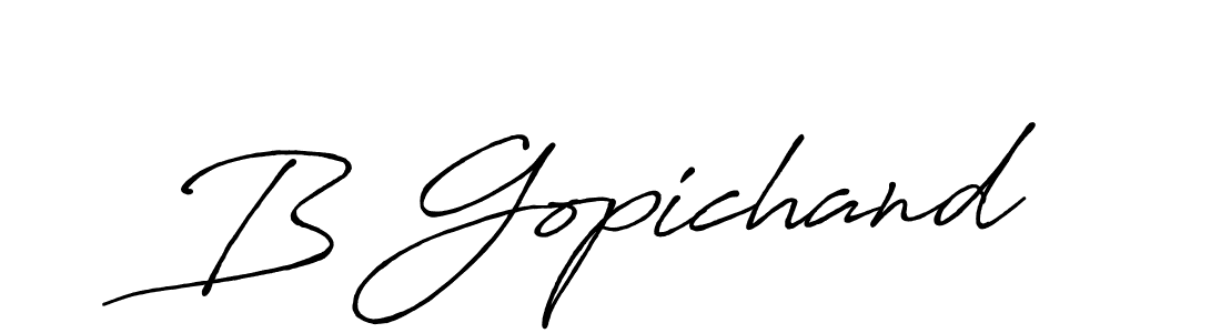 Use a signature maker to create a handwritten signature online. With this signature software, you can design (Antro_Vectra_Bolder) your own signature for name B Gopichand. B Gopichand signature style 7 images and pictures png