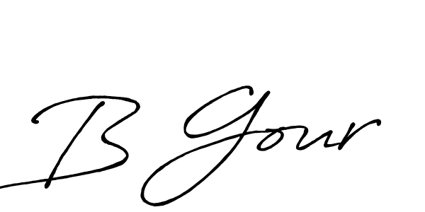 Make a beautiful signature design for name B Gour. With this signature (Antro_Vectra_Bolder) style, you can create a handwritten signature for free. B Gour signature style 7 images and pictures png