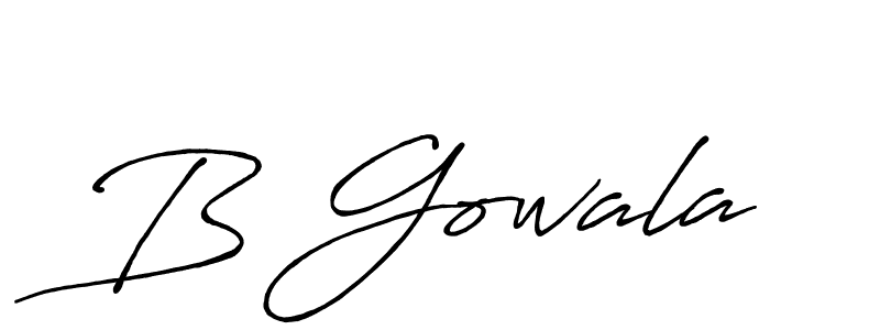 You should practise on your own different ways (Antro_Vectra_Bolder) to write your name (B Gowala) in signature. don't let someone else do it for you. B Gowala signature style 7 images and pictures png