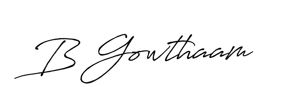 Also we have B Gowthaam name is the best signature style. Create professional handwritten signature collection using Antro_Vectra_Bolder autograph style. B Gowthaam signature style 7 images and pictures png