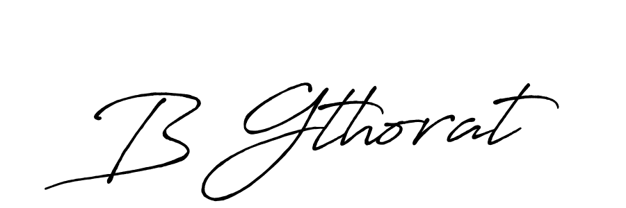 The best way (Antro_Vectra_Bolder) to make a short signature is to pick only two or three words in your name. The name B Gthorat include a total of six letters. For converting this name. B Gthorat signature style 7 images and pictures png
