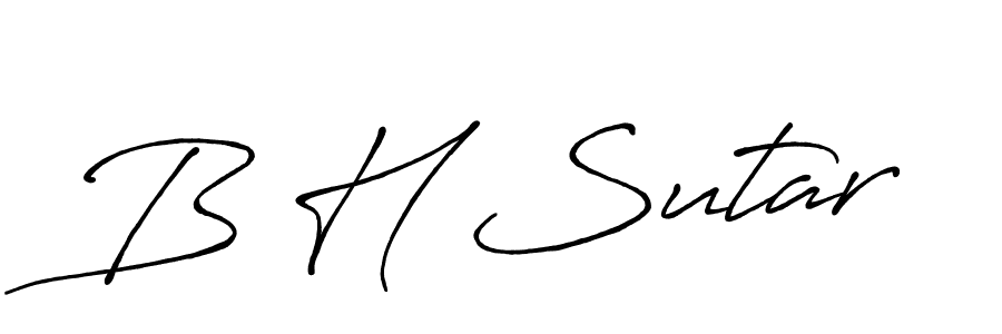 You should practise on your own different ways (Antro_Vectra_Bolder) to write your name (B H Sutar) in signature. don't let someone else do it for you. B H Sutar signature style 7 images and pictures png
