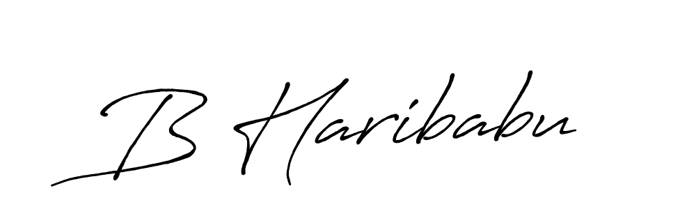 How to make B Haribabu name signature. Use Antro_Vectra_Bolder style for creating short signs online. This is the latest handwritten sign. B Haribabu signature style 7 images and pictures png